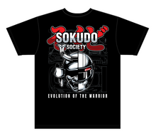 Load image into Gallery viewer, Sokudo Society x GSR Evolution of the Warrior Tee BLK
